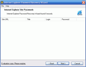 Internet Explorer Password Recovery Wizard screenshot 3