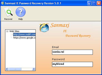 Internet Explorer Password Revealer Program screenshot
