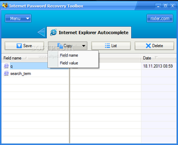 Internet Password Recovery Toolbox screenshot 2