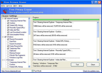 Internet Privacy Eraser screenshot