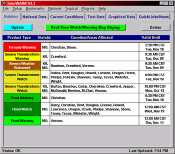 Interwarn screenshot