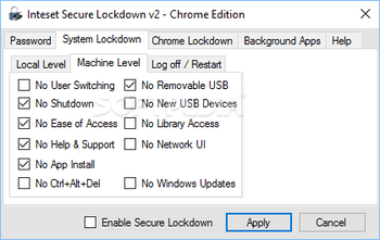 Inteset Secure Lockdown Chrome Edition screenshot 3