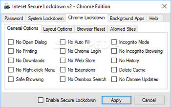 Inteset Secure Lockdown Chrome Edition screenshot 5