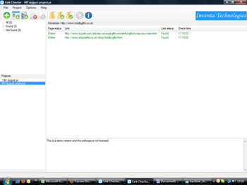 Inventa Technologies Back Link Checker screenshot