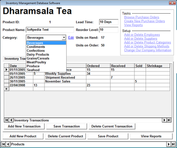 Inventory Management Database Software screenshot