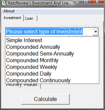 Investment And Loan Calculator screenshot