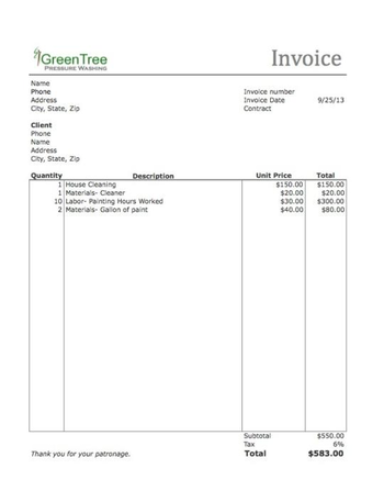 Invoice Template screenshot