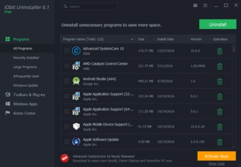 IObit Uninstaller screenshot