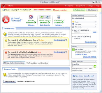 iolo Personal Firewall screenshot