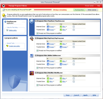 iolo Personal Firewall screenshot 2