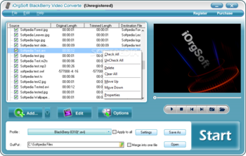 iOrgSoft BlackBerry Video Converter screenshot