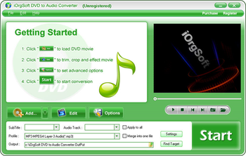 iOrgSoft DVD to Audio Converter screenshot