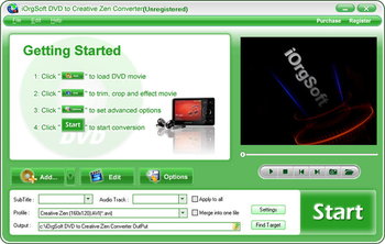iOrgSoft DVD to Creative Zen Video Converter screenshot 2