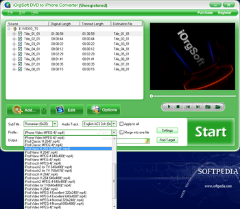 iOrgSoft DVD to iPhone Converter screenshot