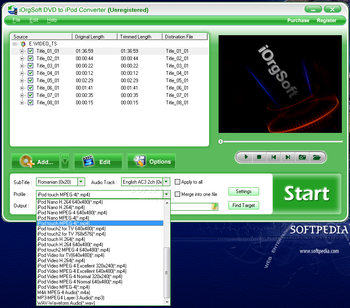 iOrgSoft DVD to iPod Converter screenshot