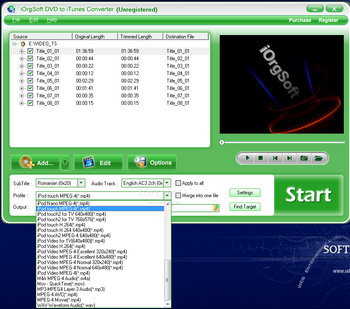 iOrgSoft DVD to iTunes Converter screenshot