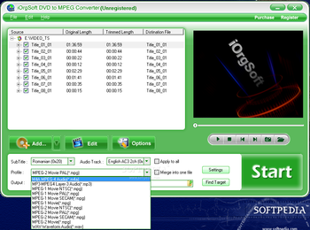 iOrgSoft DVD to MPEG Converter screenshot