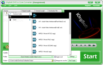 iOrgSoft DVD to Zune Converter screenshot 2