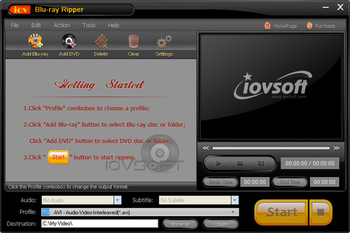 iovSoft Blu ray Ripper screenshot