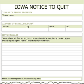 Iowa Notice To Quit screenshot