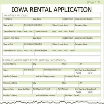 Iowa Rental Application screenshot