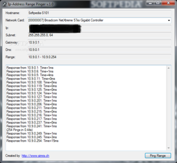 IP-Address Range Pinger screenshot