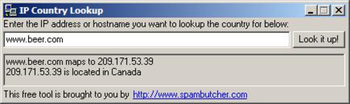 IP Country Lookup screenshot