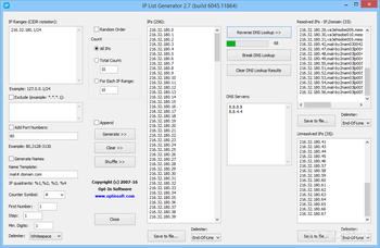 IP List Generator screenshot