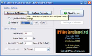 IP Video Surveillance Live! WEB DEMO screenshot