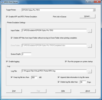 IPDS Print Server screenshot