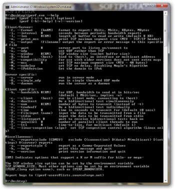 Iperf screenshot