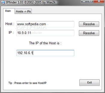 IPfinder screenshot