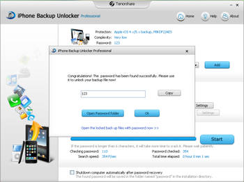 iPhone Backup Unlocker Professional screenshot 3