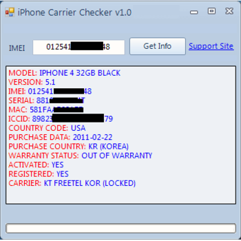 iPhone Carrier Checker screenshot