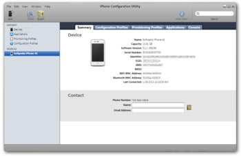 iPhone Configuration Utility screenshot 2