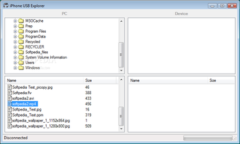 iPhone USB Explorer screenshot