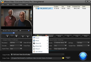iPhone Video Converter Factory Pro screenshot