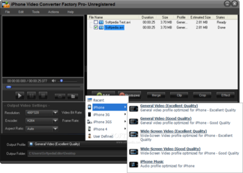 iPhone Video Converter Factory Pro screenshot 2