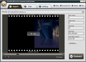 iPixSoft SWF to FLV Converter screenshot