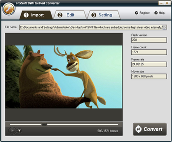 iPixSoft SWF to iPod Converter screenshot 2