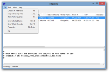 IPNetInfo screenshot 2