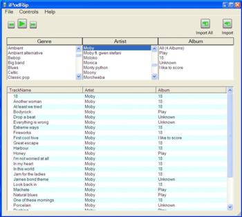 iPodRip screenshot