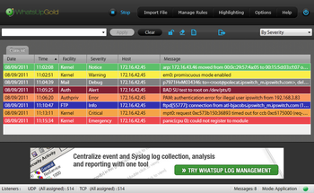 Ipswitch Syslog Server screenshot