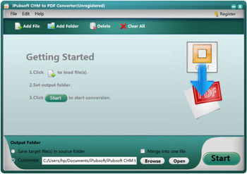 iPubsoft CHM to PDF Converter screenshot