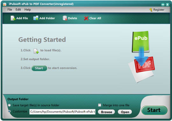 iPubsoft ePub to PDF Converter screenshot