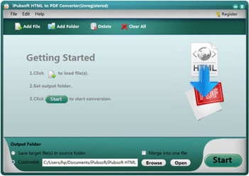 iPubsoft HTML to PDF Converter screenshot