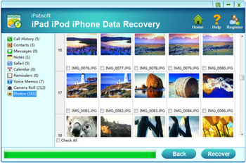 iPubsoft iPad iPhone iPod Data Recovery screenshot