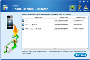 iPubsoft iPhone Backup Extractor screenshot