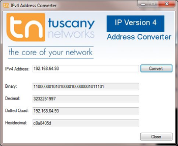 IPv4 Address Converter screenshot