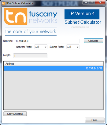 IPv4 Subnet Calculator screenshot